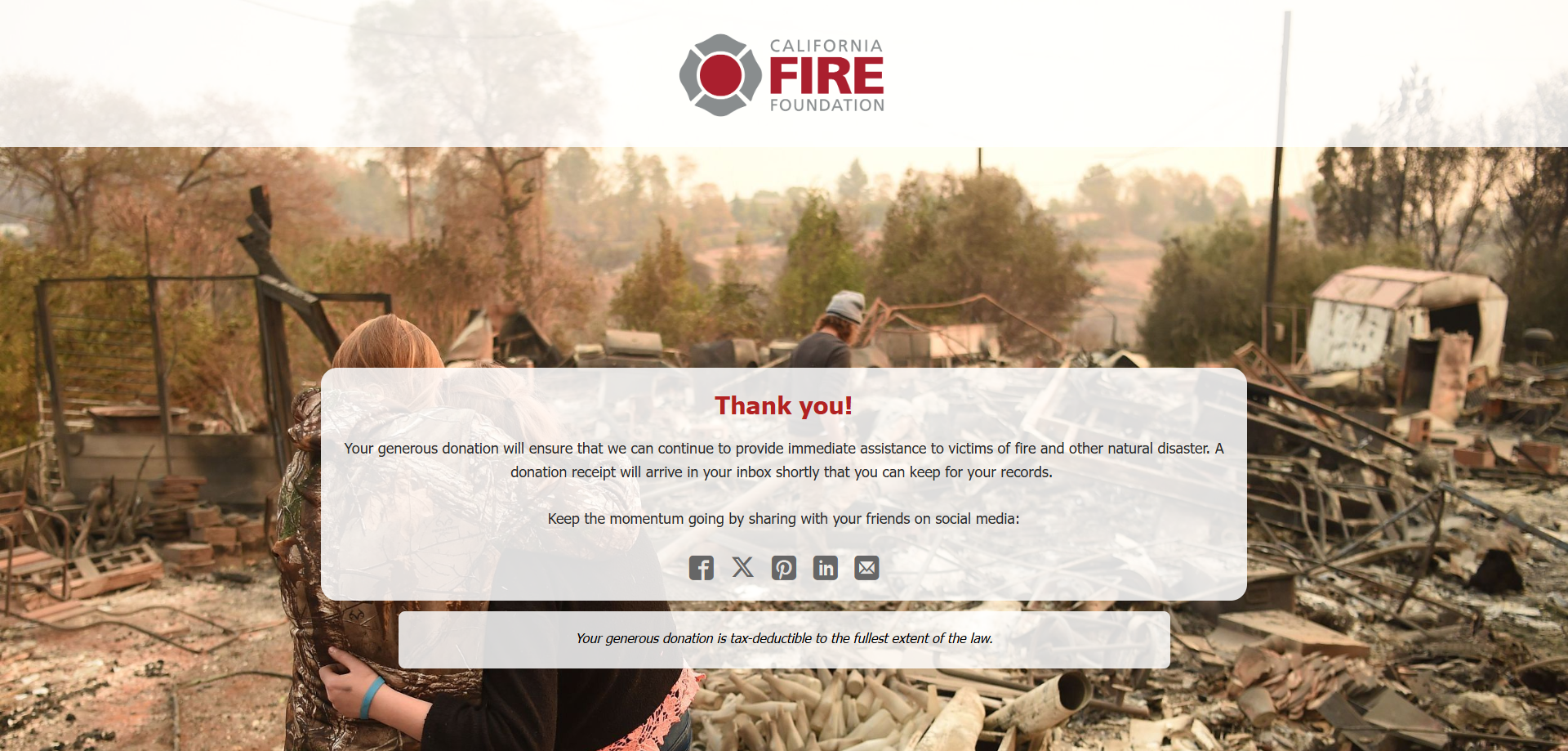 California Fire Foundation helping Los Angeles County fire victims on the ground.